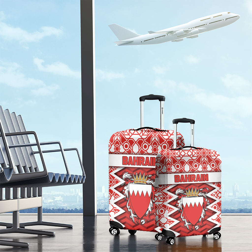 Bahrain Luggage Cover Royal Coat Of Arms And Map Islamic Pattern