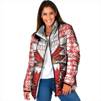 Personalized Bahrain Padded Jacket Royal Coat Of Arms And Map Islamic Pattern