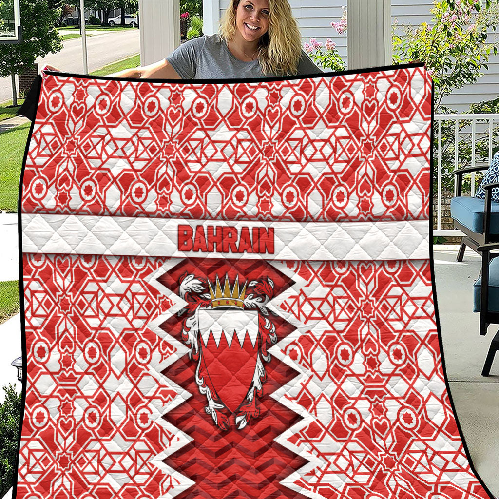 Bahrain Quilt Royal Coat Of Arms And Map Islamic Pattern