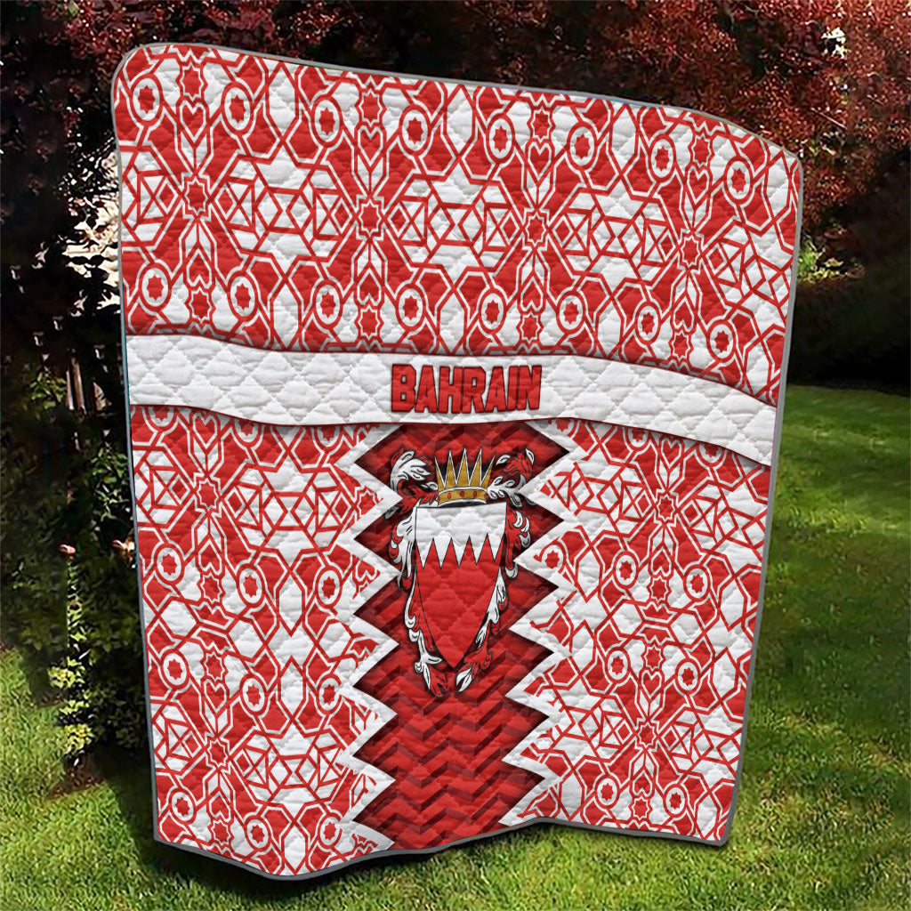 Bahrain Quilt Royal Coat Of Arms And Map Islamic Pattern