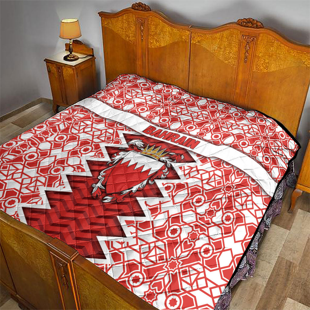 Bahrain Quilt Royal Coat Of Arms And Map Islamic Pattern