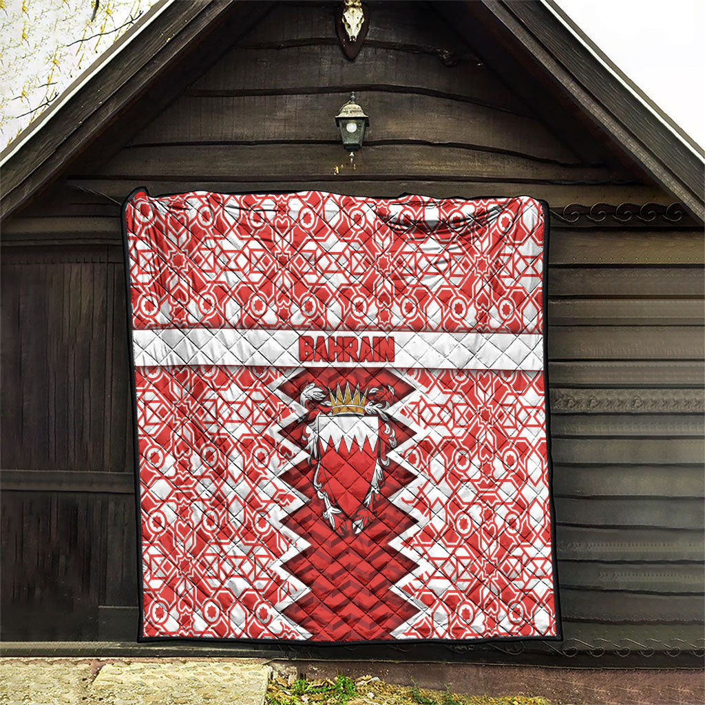 Bahrain Quilt Royal Coat Of Arms And Map Islamic Pattern