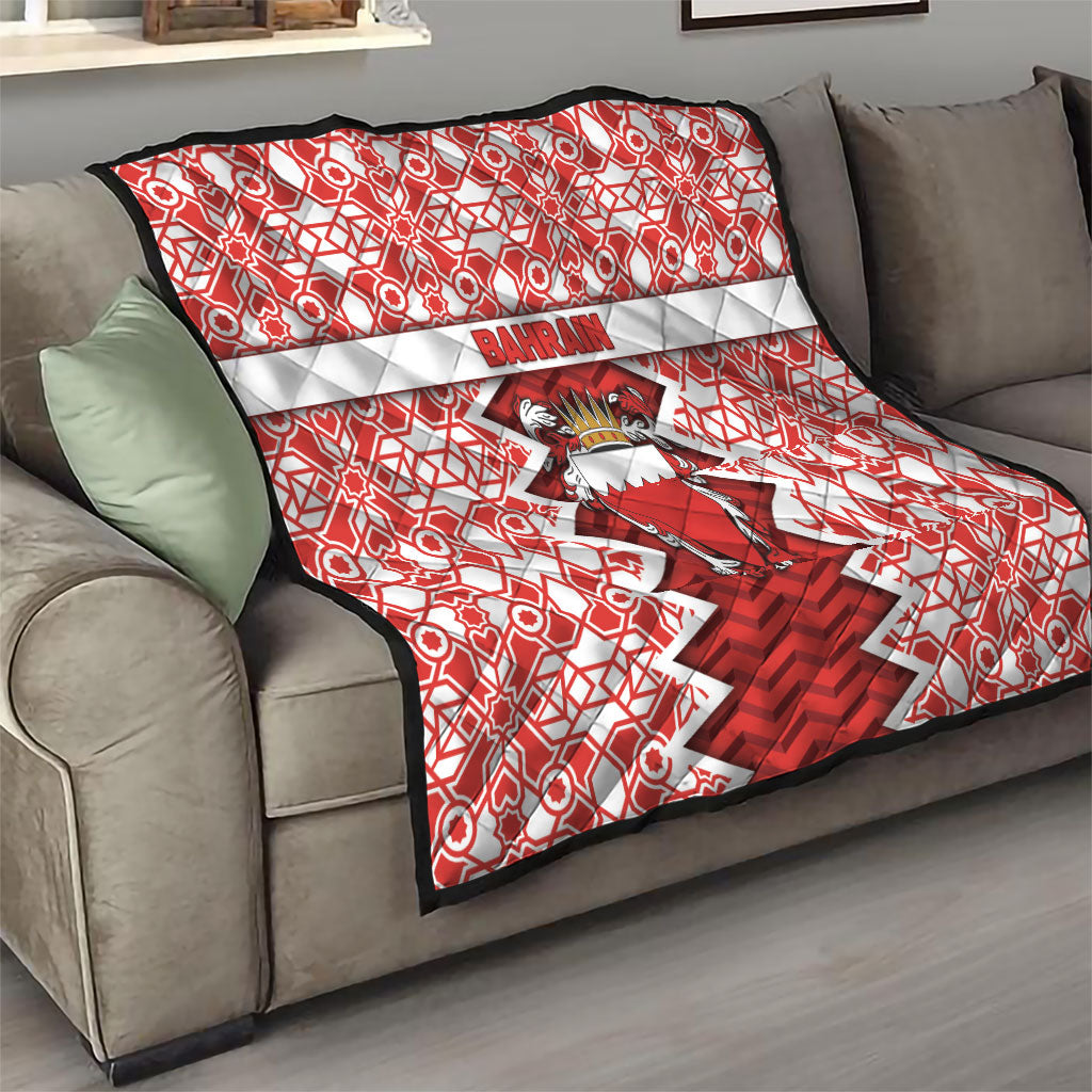 Bahrain Quilt Royal Coat Of Arms And Map Islamic Pattern