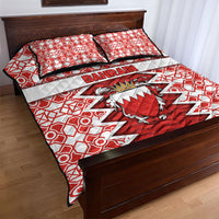 Bahrain Quilt Bed Set Royal Coat Of Arms And Map Islamic Pattern