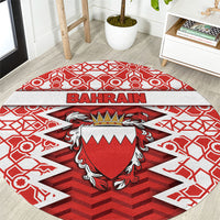 Bahrain Round Carpet Royal Coat Of Arms And Map Islamic Pattern