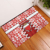 Bahrain Rubber Doormat Royal Coat Of Arms And Map Islamic Pattern