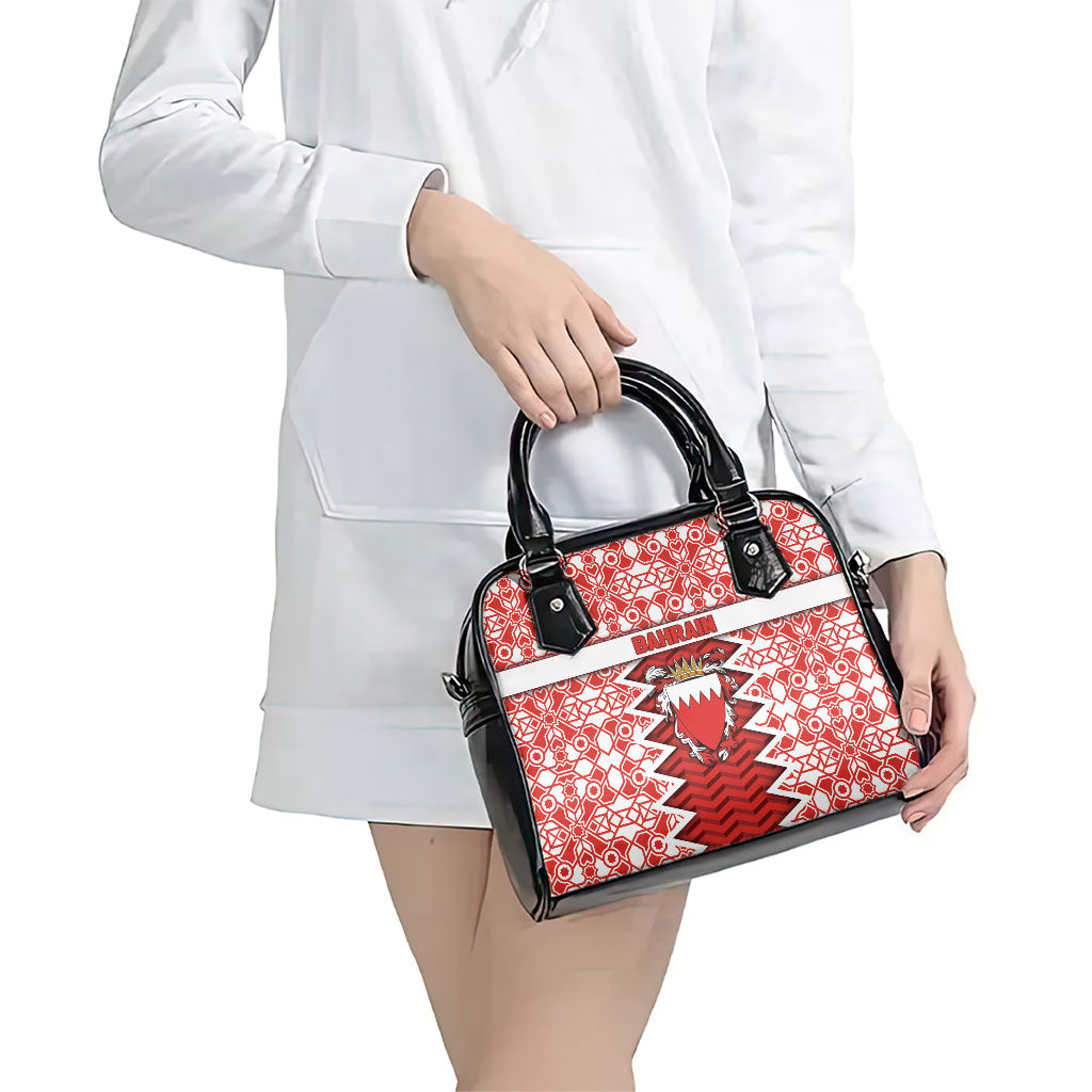 Bahrain Shoulder Handbag Royal Coat Of Arms And Map Islamic Pattern