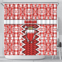 Bahrain Shower Curtain Royal Coat Of Arms And Map Islamic Pattern