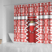 Bahrain Shower Curtain Royal Coat Of Arms And Map Islamic Pattern