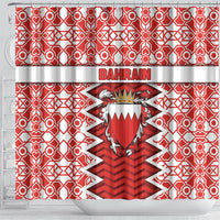 Bahrain Shower Curtain Royal Coat Of Arms And Map Islamic Pattern