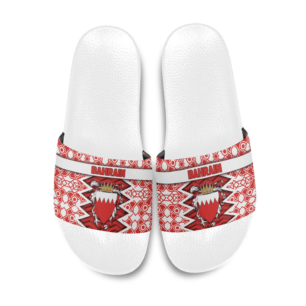 Bahrain Slide Sandals Royal Coat Of Arms And Map Islamic Pattern