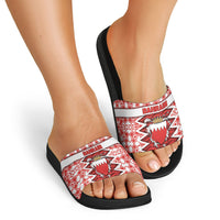 Bahrain Slide Sandals Royal Coat Of Arms And Map Islamic Pattern