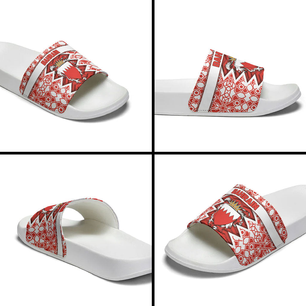 Bahrain Slide Sandals Royal Coat Of Arms And Map Islamic Pattern