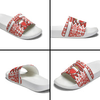 Bahrain Slide Sandals Royal Coat Of Arms And Map Islamic Pattern