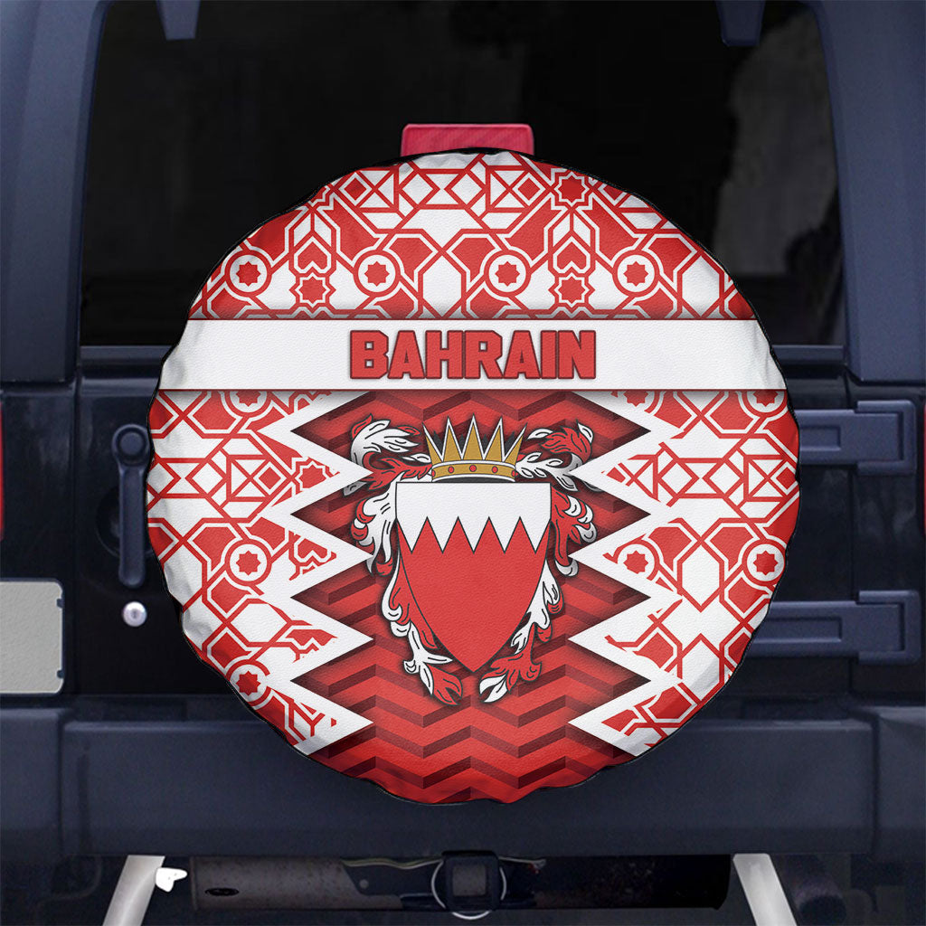 Bahrain Spare Tire Cover Royal Coat Of Arms And Map Islamic Pattern