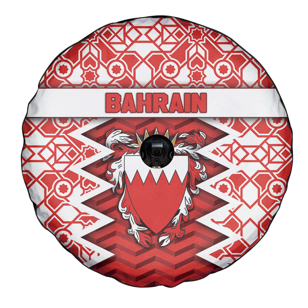 Bahrain Spare Tire Cover Royal Coat Of Arms And Map Islamic Pattern