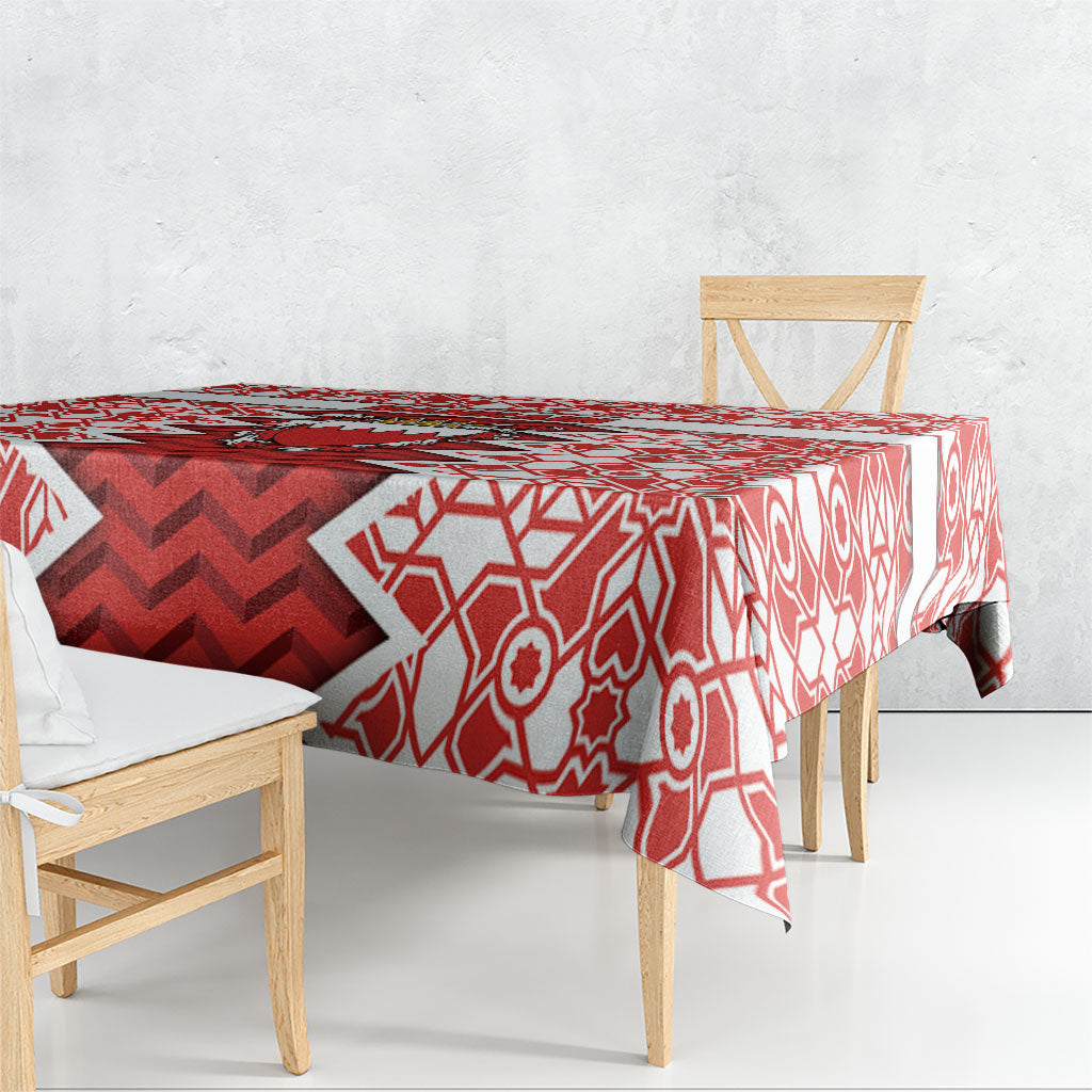 Bahrain Tablecloth Royal Coat Of Arms And Map Islamic Pattern