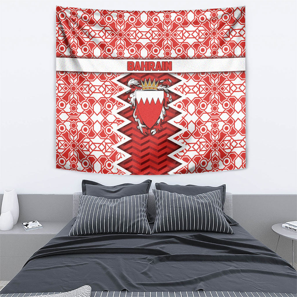 Bahrain Tapestry Royal Coat Of Arms And Map Islamic Pattern