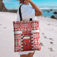 Bahrain Tote Bag Royal Coat Of Arms And Map Islamic Pattern