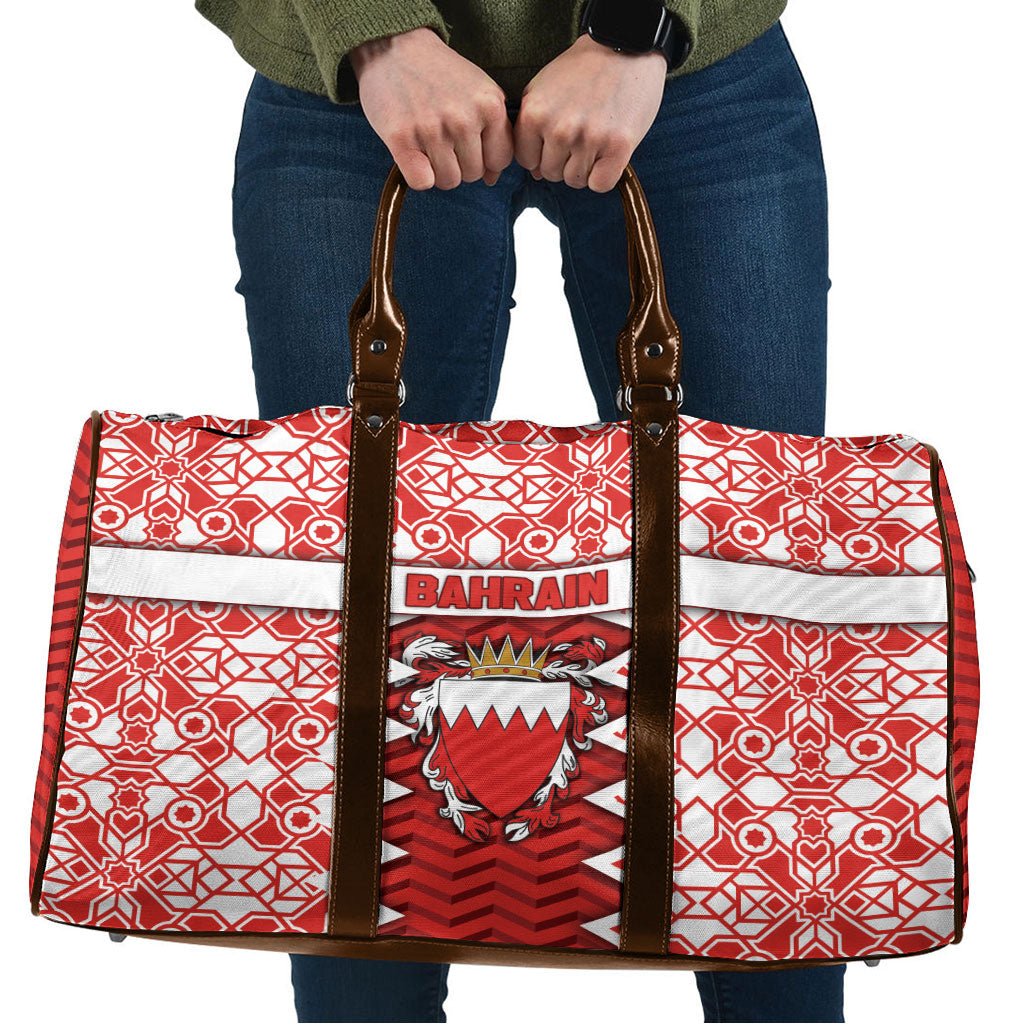 Bahrain Travel Bag Royal Coat Of Arms And Map Islamic Pattern