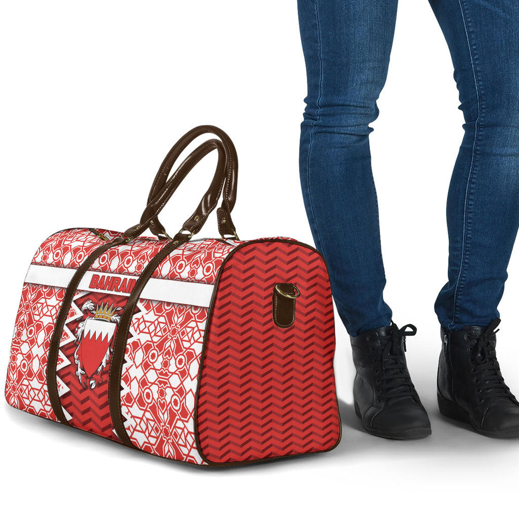 Bahrain Travel Bag Royal Coat Of Arms And Map Islamic Pattern
