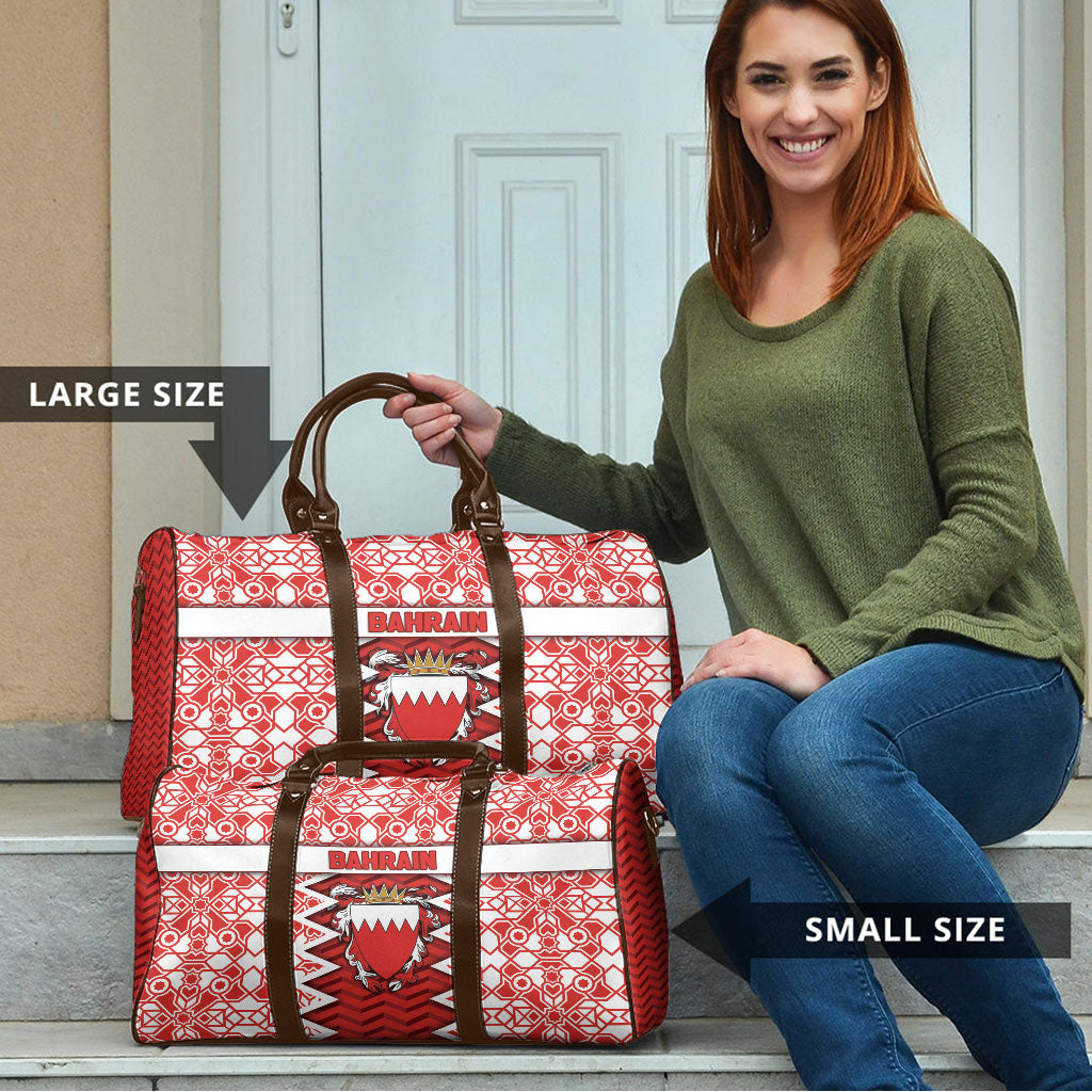 Bahrain Travel Bag Royal Coat Of Arms And Map Islamic Pattern