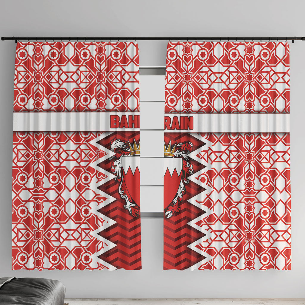Bahrain Window Curtain Royal Coat Of Arms And Map Islamic Pattern