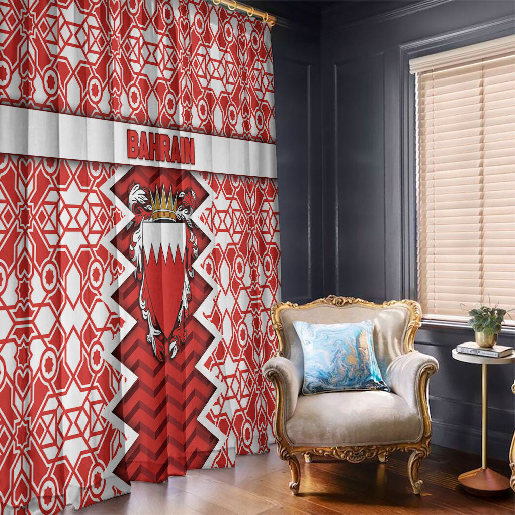 Bahrain Window Curtain Royal Coat Of Arms And Map Islamic Pattern