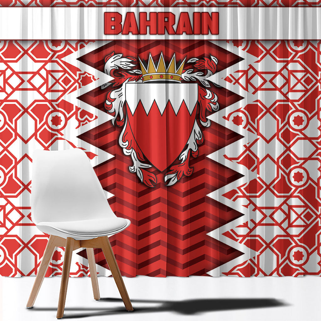 Bahrain Window Curtain Royal Coat Of Arms And Map Islamic Pattern