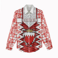 Personalized Bahrain Women Casual Shirt Royal Coat Of Arms And Map Islamic Pattern