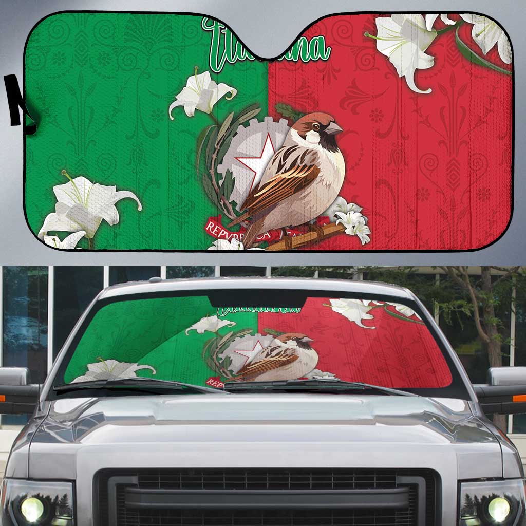 Italy Auto Sun Shade Sparrow With Symbol Italiana - Wonder Print Shop