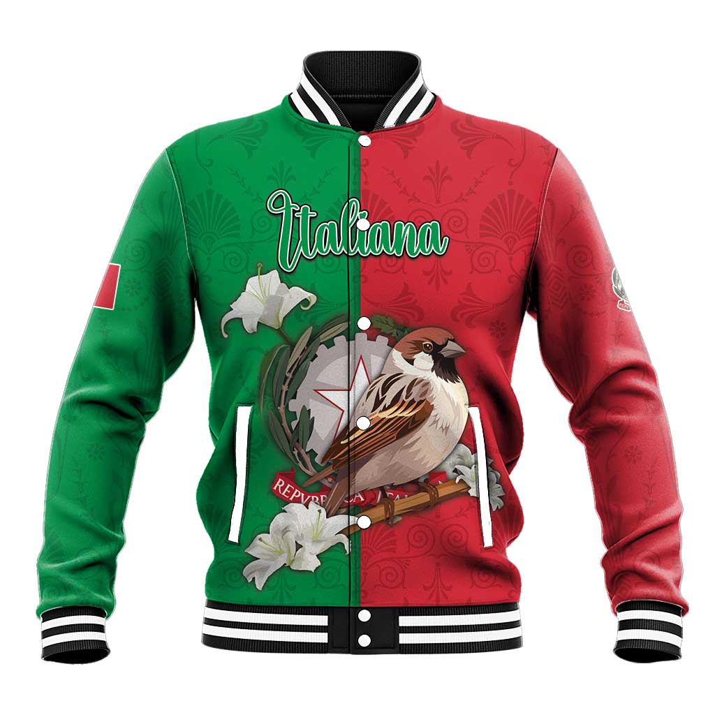 Personalized Italy Baseball Jacket Sparrow With Symbol Italiana - Wonder Print Shop