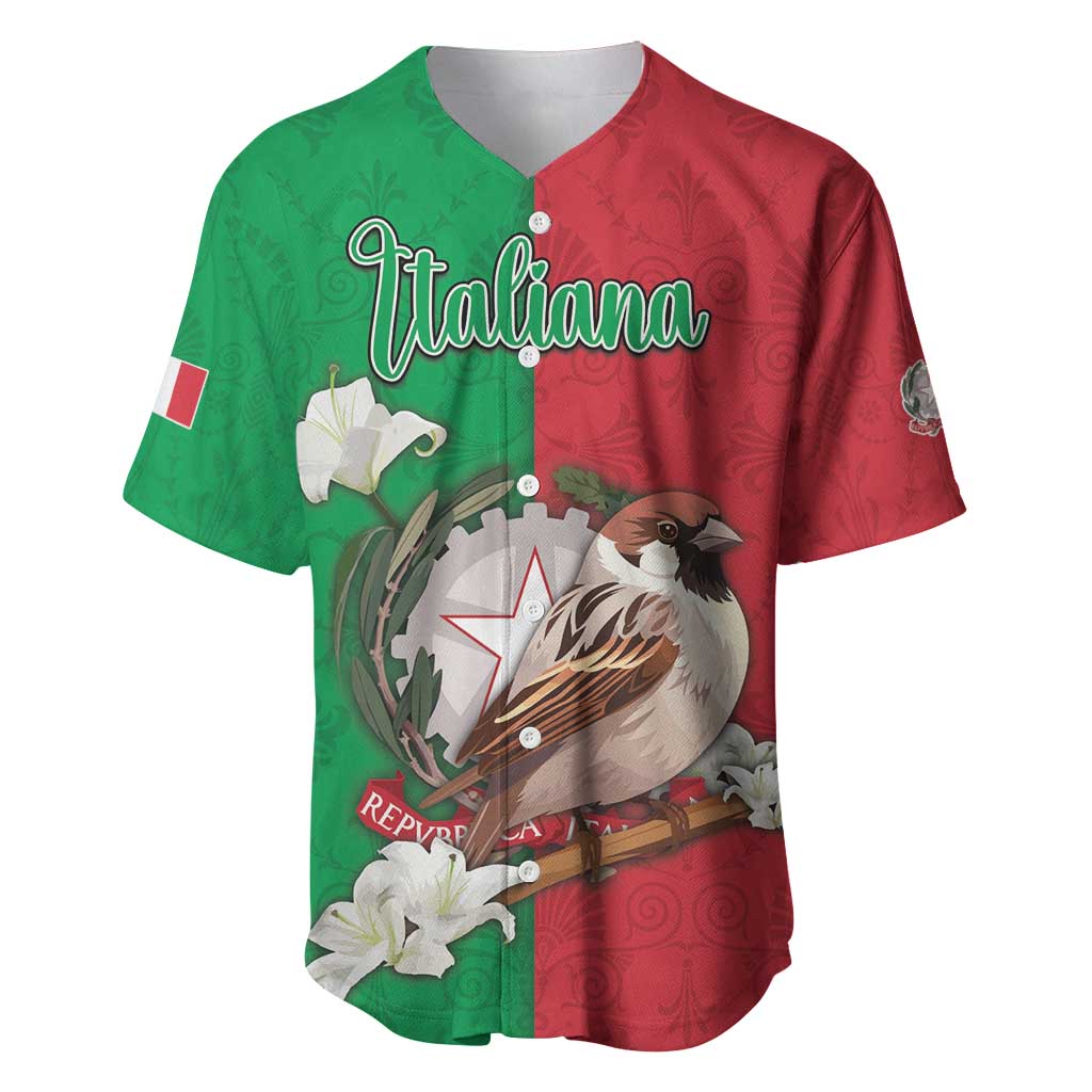 Personalized Italy Baseball Jersey Sparrow With Symbol Italiana - Wonder Print Shop