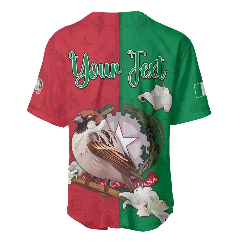 Personalized Italy Baseball Jersey Sparrow With Symbol Italiana - Wonder Print Shop