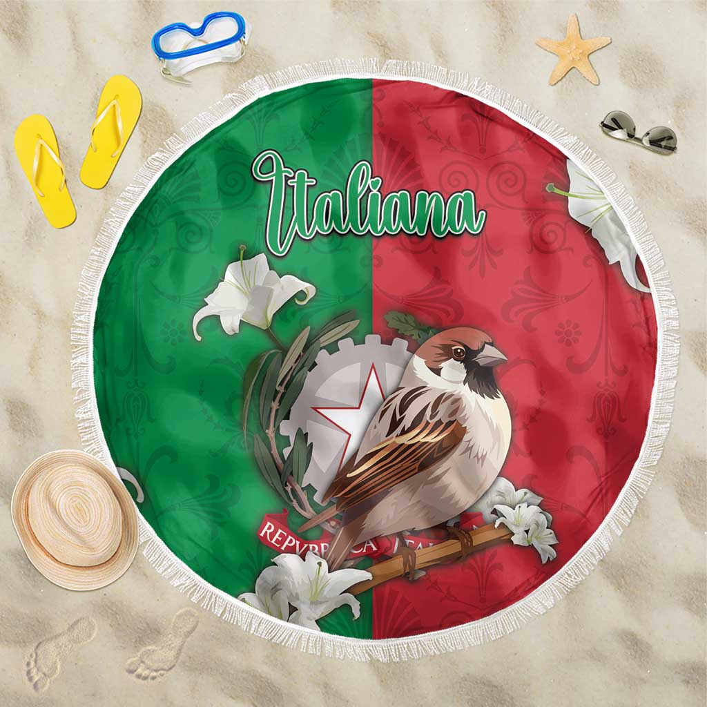 Italy Beach Blanket Sparrow With Symbol Italiana - Wonder Print Shop