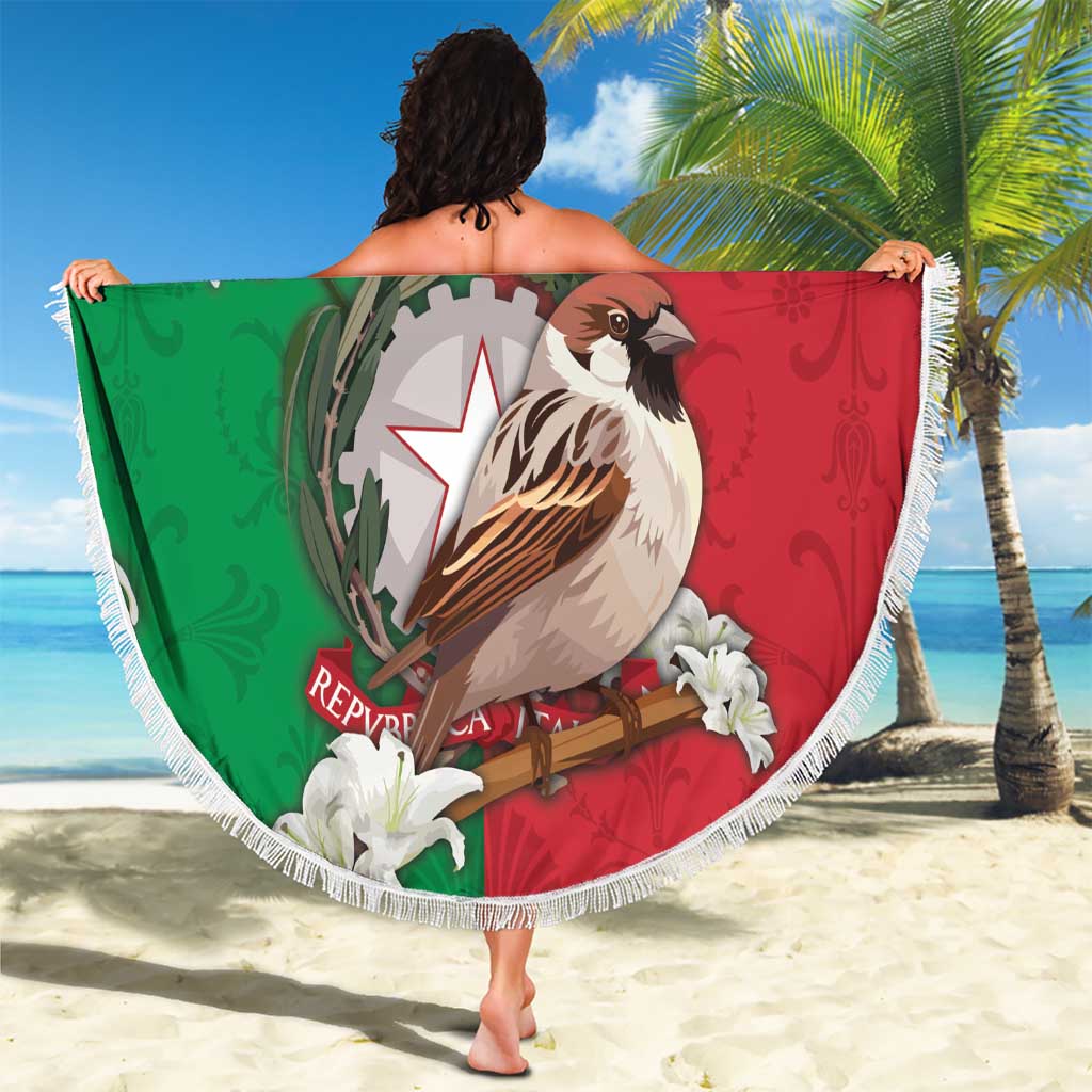 Italy Beach Blanket Sparrow With Symbol Italiana - Wonder Print Shop
