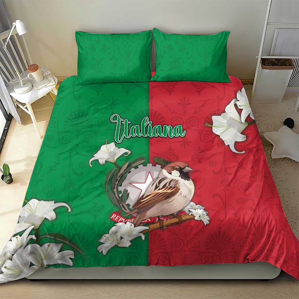 Italy Bedding Set Sparrow With Symbol Italiana - Wonder Print Shop