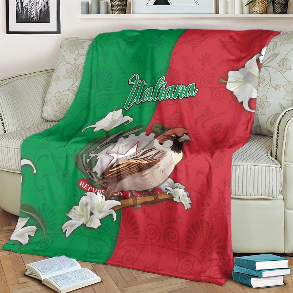 Italy Blanket Sparrow With Symbol Italiana - Wonder Print Shop