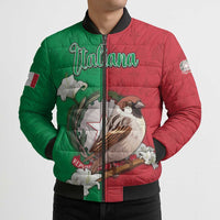 Personalized Italy Bomber Puffer Jacket Sparrow With Symbol Italiana - Wonder Print Shop