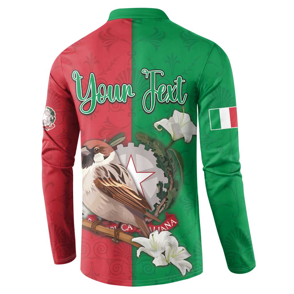 Personalized Italy Button Sweatshirt Sparrow With Symbol Italiana - Wonder Print Shop