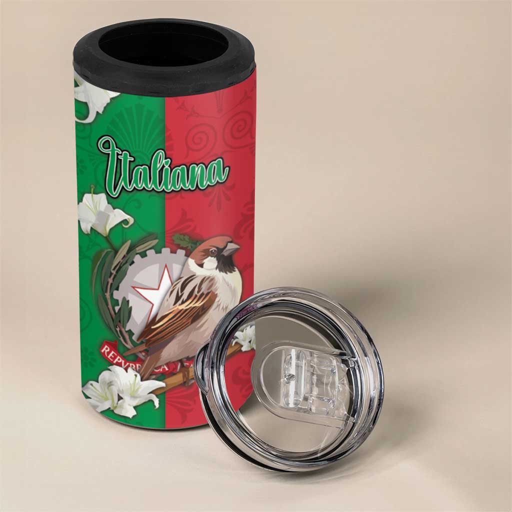Personalized Italy 4 in 1 Can Cooler Tumbler Sparrow With Symbol Italiana - Wonder Print Shop