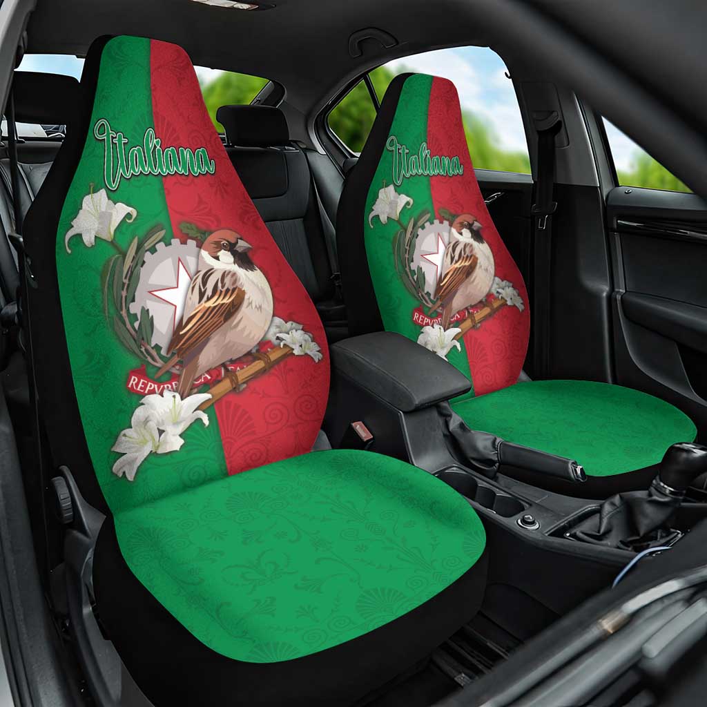 Italy Car Seat Cover Sparrow With Symbol Italiana - Wonder Print Shop
