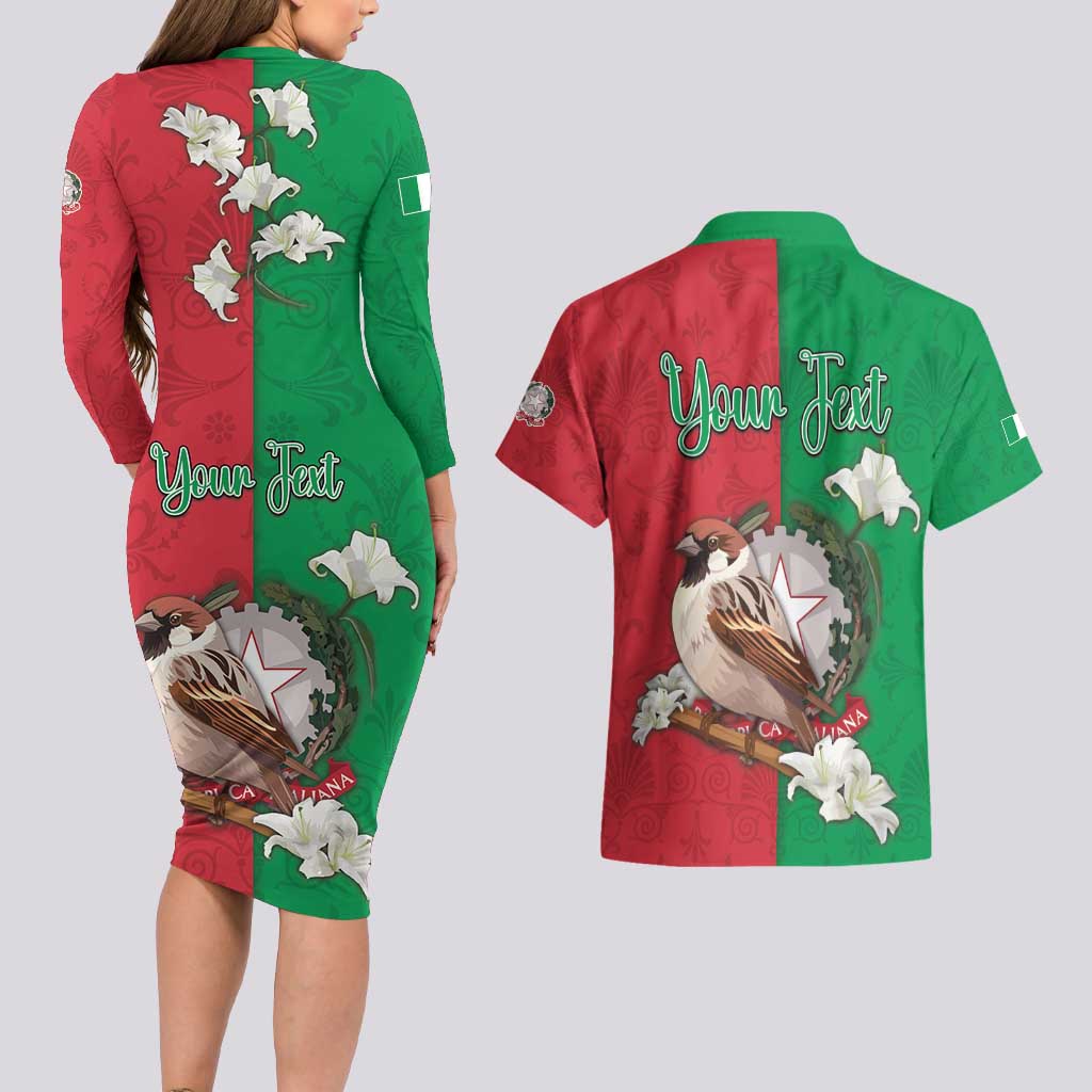 Personalized Italy Couples Matching Long Sleeve Bodycon Dress and Hawaiian Shirt Sparrow With Symbol Italiana - Wonder Print Shop