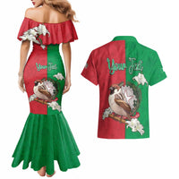 Personalized Italy Couples Matching Mermaid Dress and Hawaiian Shirt Sparrow With Symbol Italiana - Wonder Print Shop