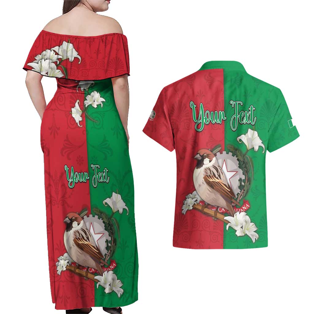 Personalized Italy Couples Matching Off Shoulder Maxi Dress and Hawaiian Shirt Sparrow With Symbol Italiana - Wonder Print Shop
