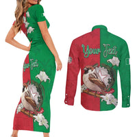 Personalized Italy Couples Matching Short Sleeve Bodycon Dress and Long Sleeve Button Shirt Sparrow With Symbol Italiana - Wonder Print Shop