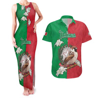 Personalized Italy Couples Matching Tank Maxi Dress and Hawaiian Shirt Sparrow With Symbol Italiana - Wonder Print Shop