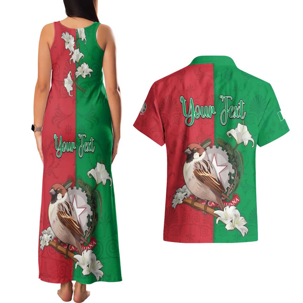 Personalized Italy Couples Matching Tank Maxi Dress and Hawaiian Shirt Sparrow With Symbol Italiana - Wonder Print Shop