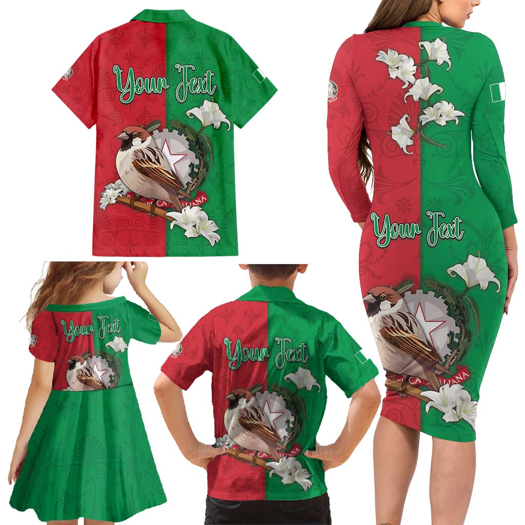 Personalized Italy Family Matching Long Sleeve Bodycon Dress and Hawaiian Shirt Sparrow With Symbol Italiana - Wonder Print Shop