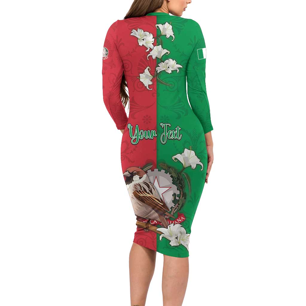 Personalized Italy Family Matching Long Sleeve Bodycon Dress and Hawaiian Shirt Sparrow With Symbol Italiana - Wonder Print Shop